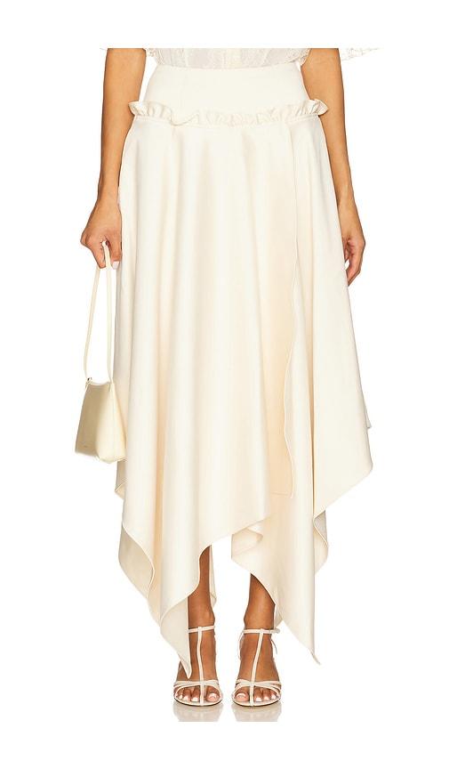 aknvas vera satin skirt in cream.