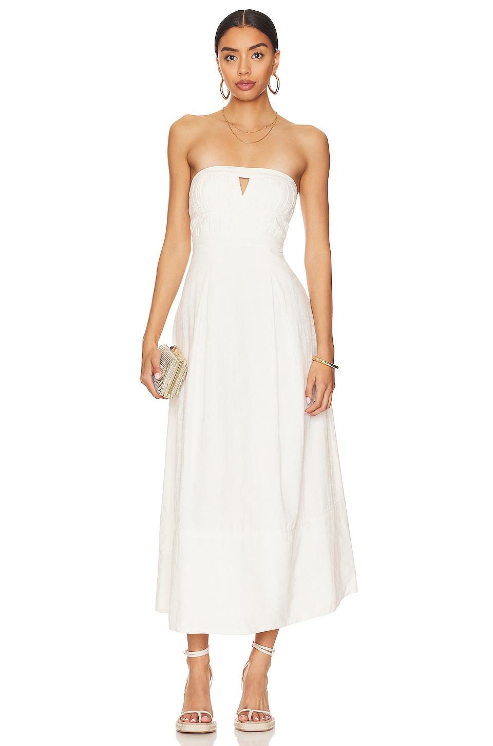 akua strapless bustier midi dres