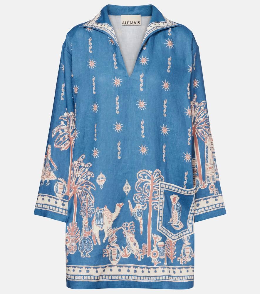 alémais acacia printed linen minidress