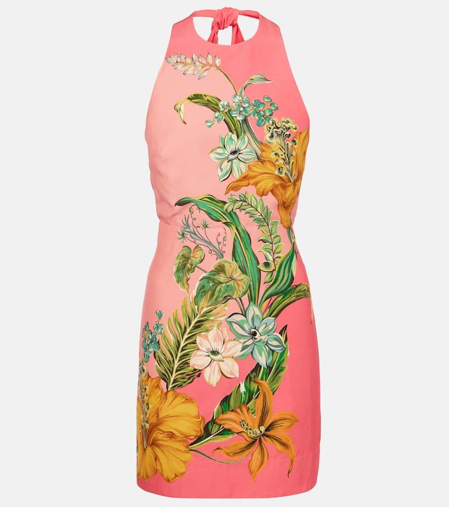 alémais anika floral linen minidress