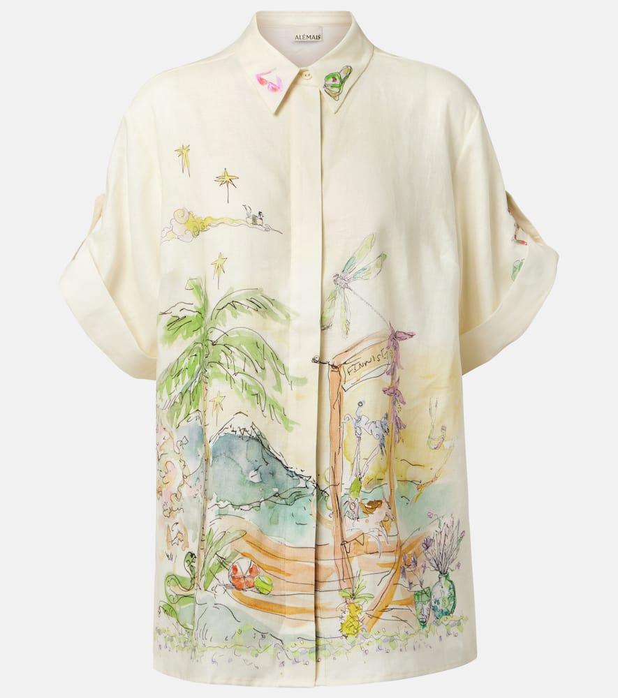 alémais anouk printed linen shirt