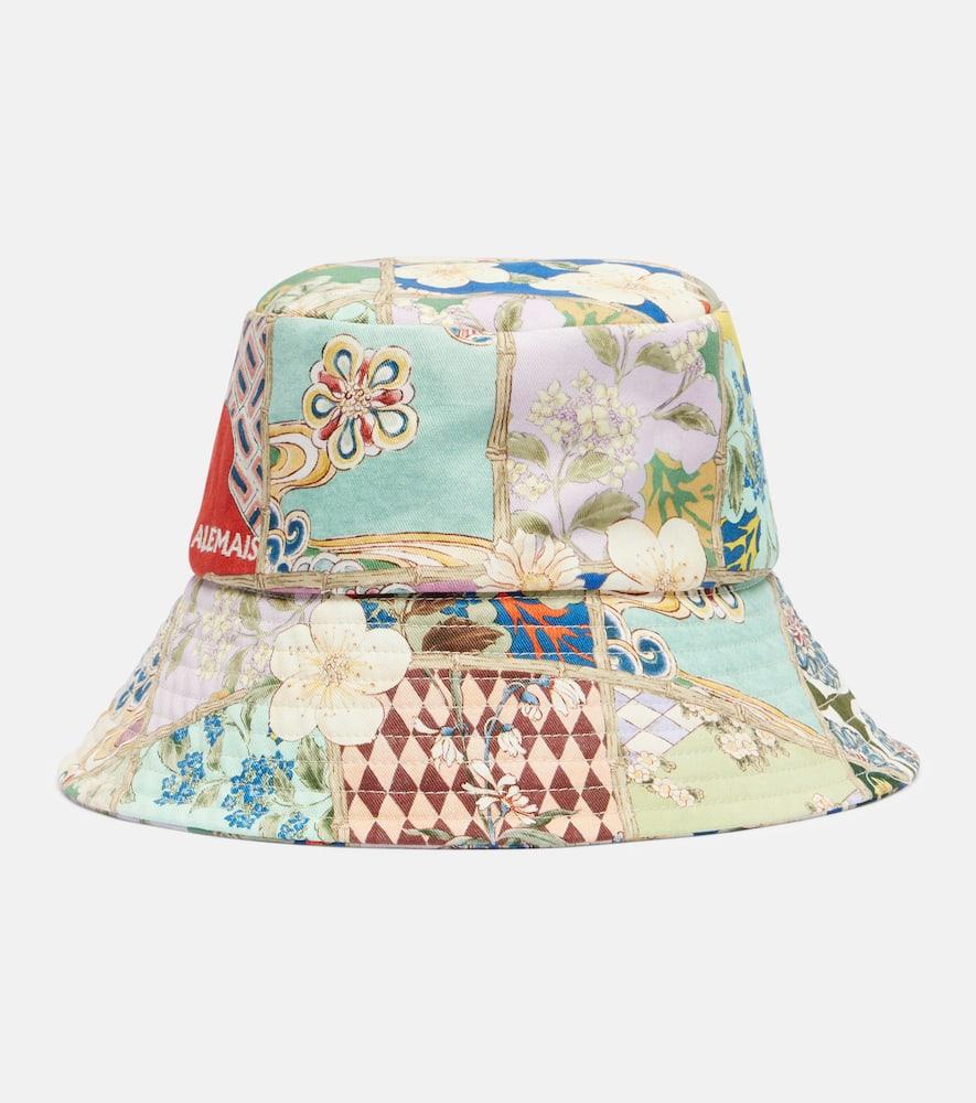 alémais bianca floral cotton drill bucket hat