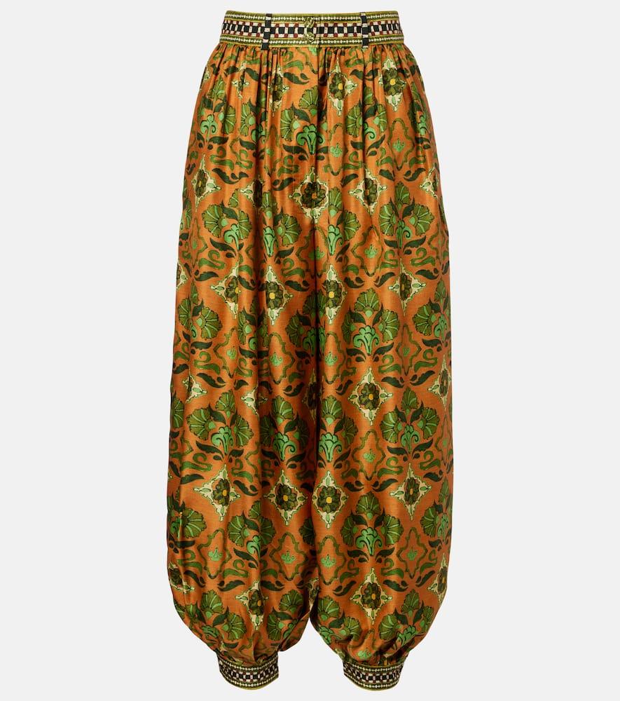 alémais cece floral silk tapered pants