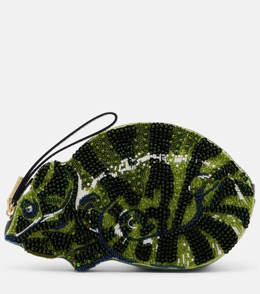 alémais chameleon small beaded clutch