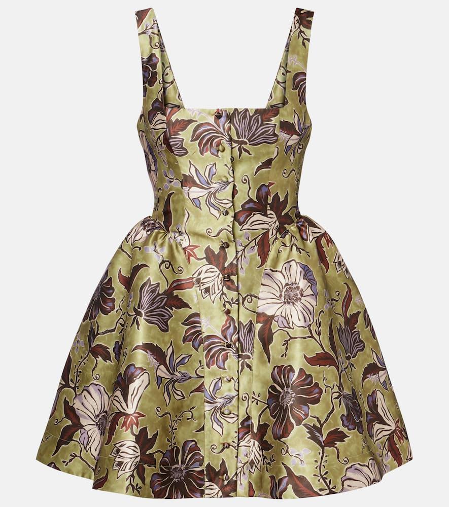 alémais citron flounce floral minidress