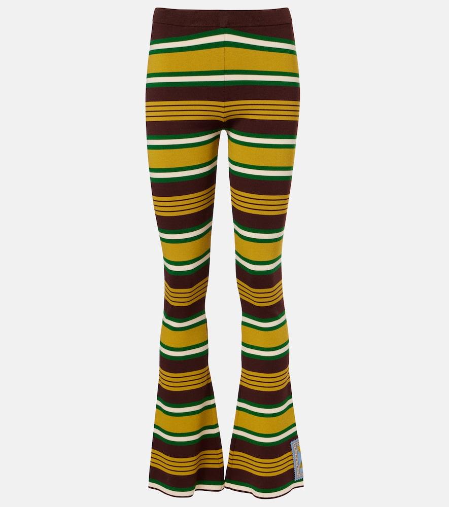 alémais clover knitted striped flared pants