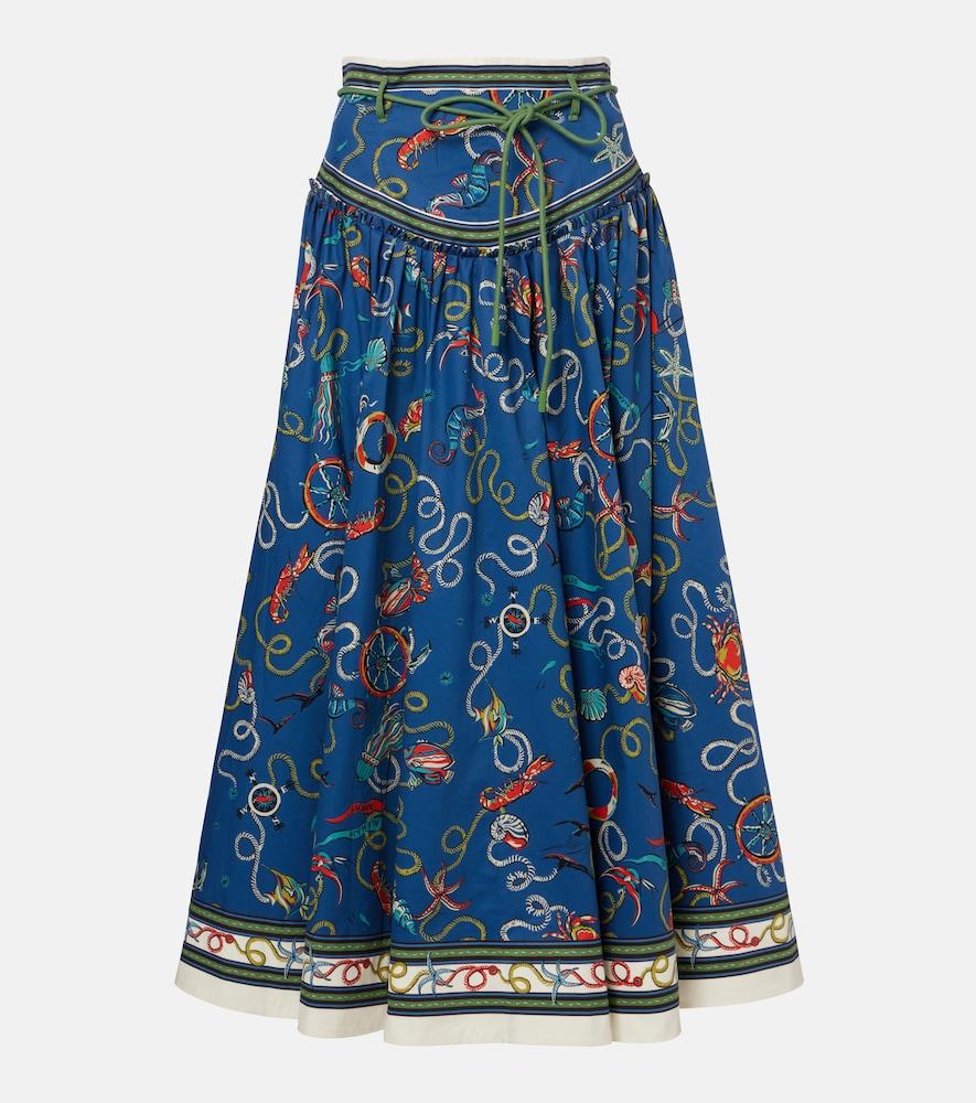 alémais cove printed cotton maxi skirt