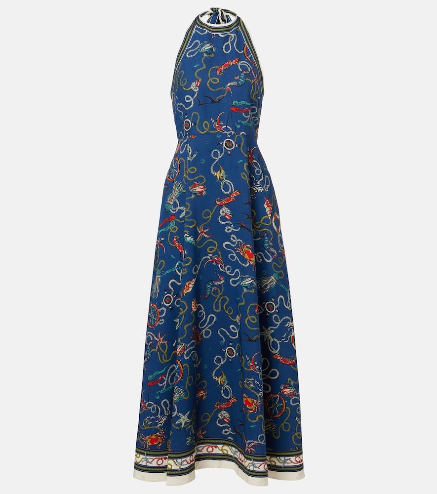 alémais cove printed halterneck maxi dress