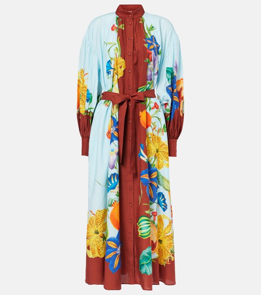 alémais dahlia cotton and silk shirt dress