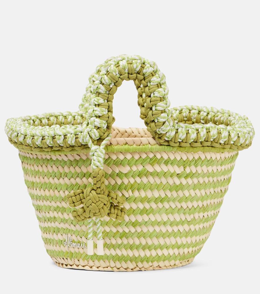 alémais dee dee small raffia tote bag