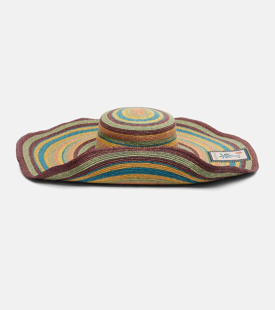 alémais dusk striped raffia sun hat