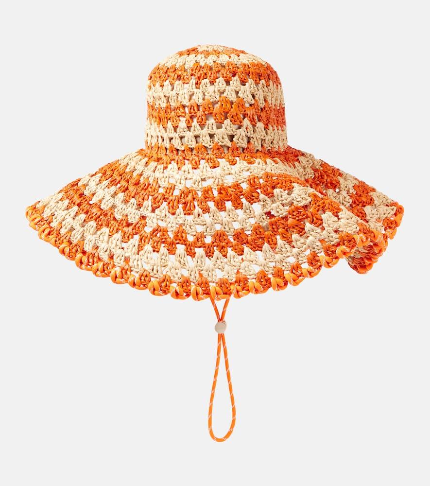 alémais flame raffia sun hat