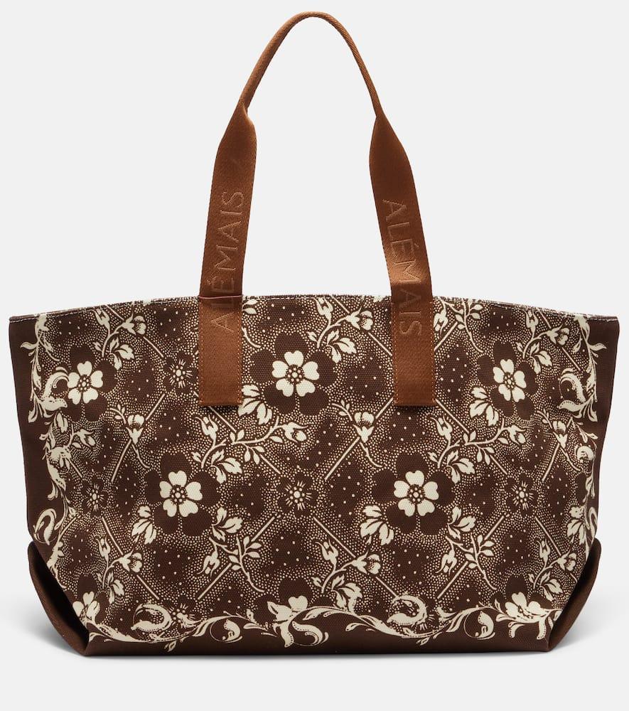 alémais floral canvas tote bag