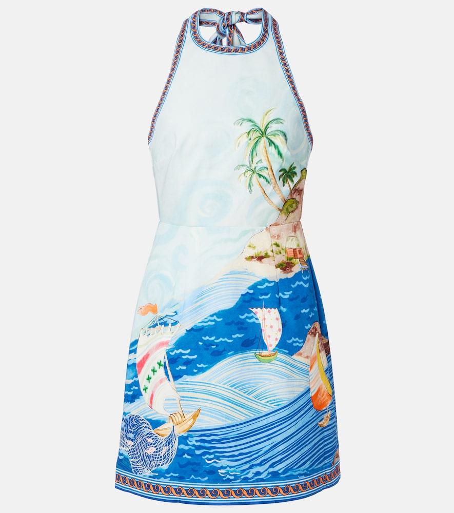 alémais island printed cotton minidress