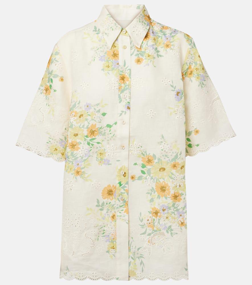alémais juliette floral linen shirt