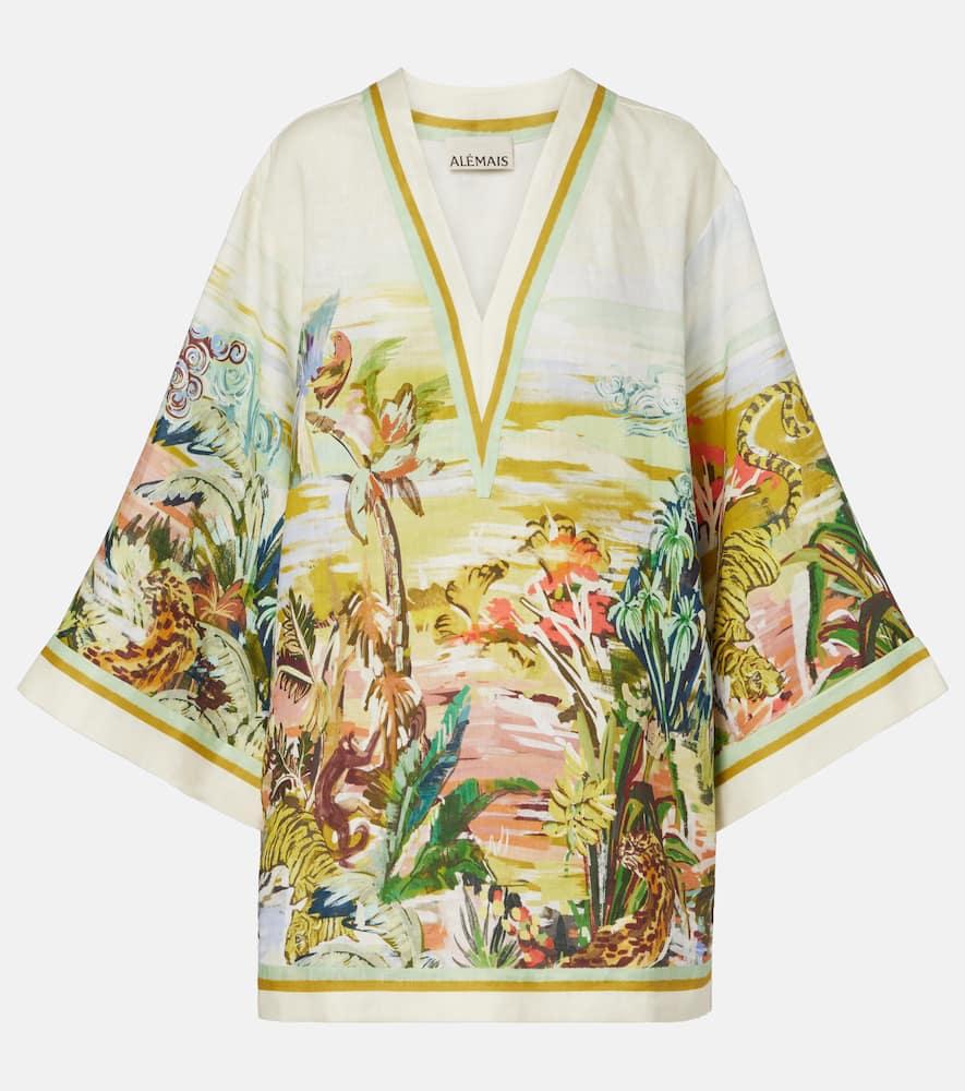 alémais jungle boogie printed linen tunic