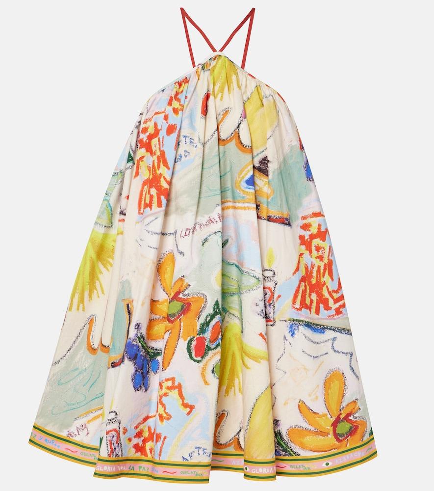 alémais la charrasca printed cotton minidress