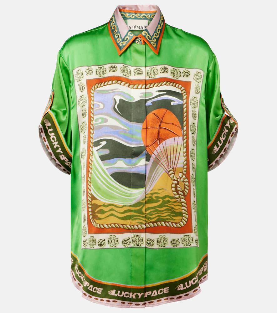 alémais lucky pace printed silk shirt