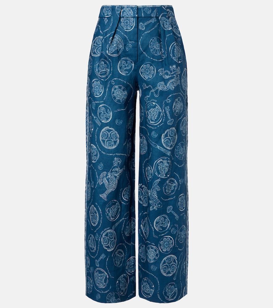 alémais lucky printed linen wide