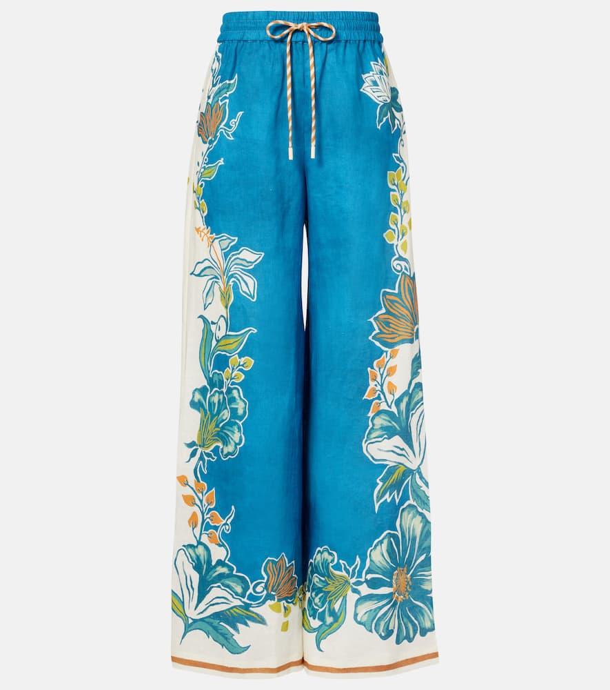 alémais luda floral linen palazzo pants