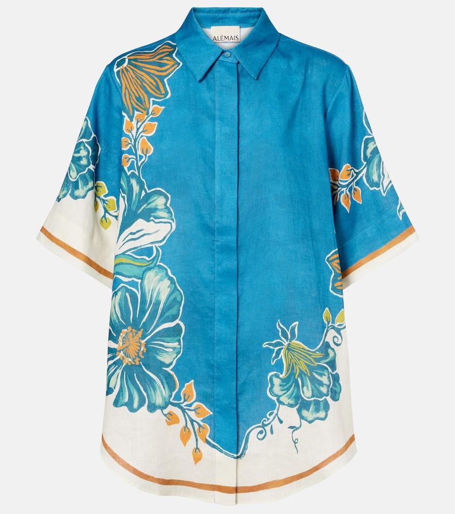 alémais luda floral linen shirt