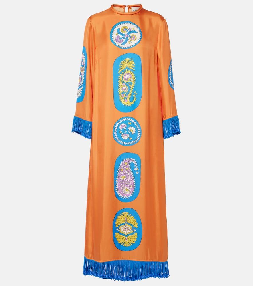 alémais luis silk midi dress