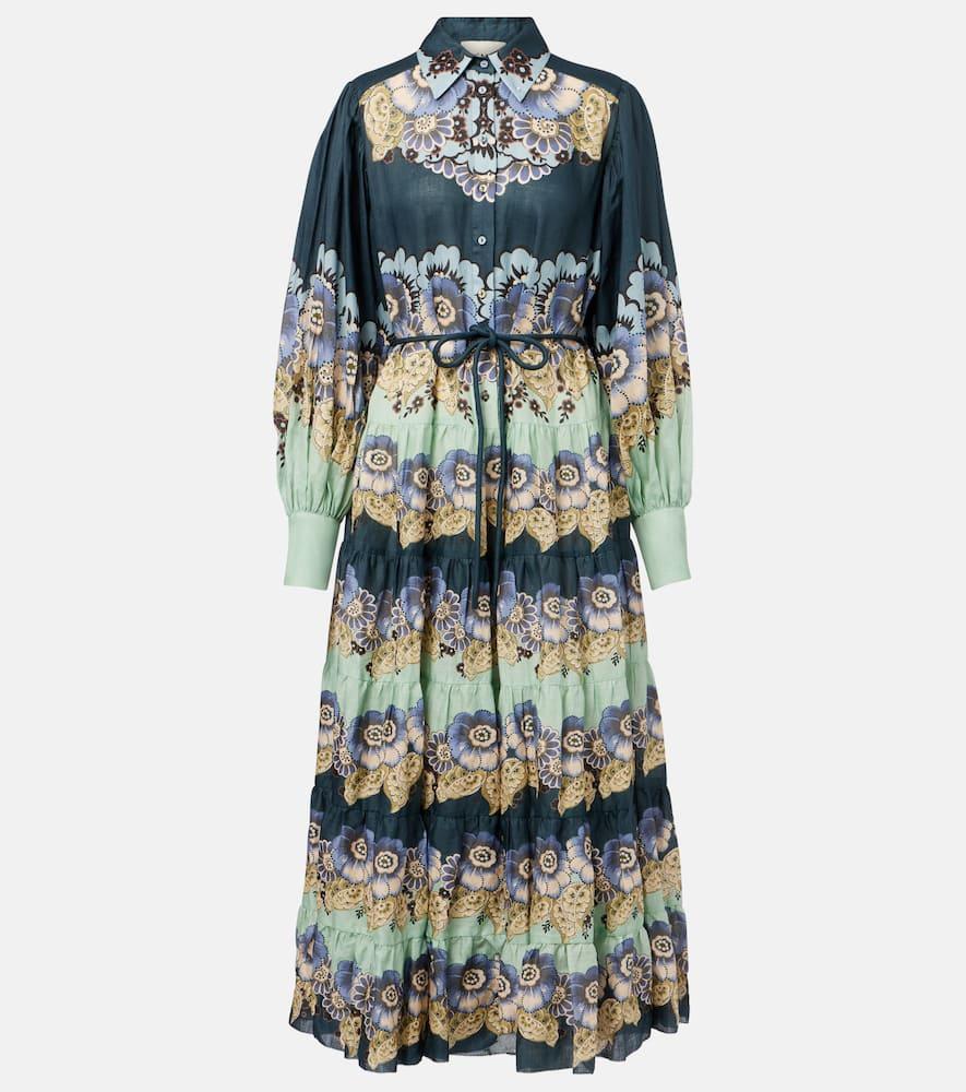 alémais madalena floral ramie shirt dress