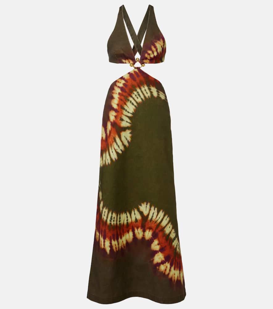 alémais marilyn dyed denim midi dress