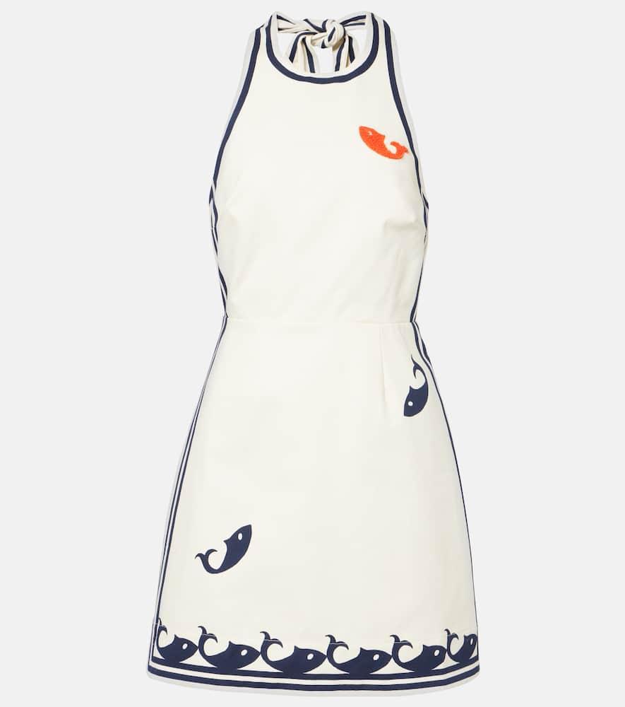 alémais marine printed cotton minidress