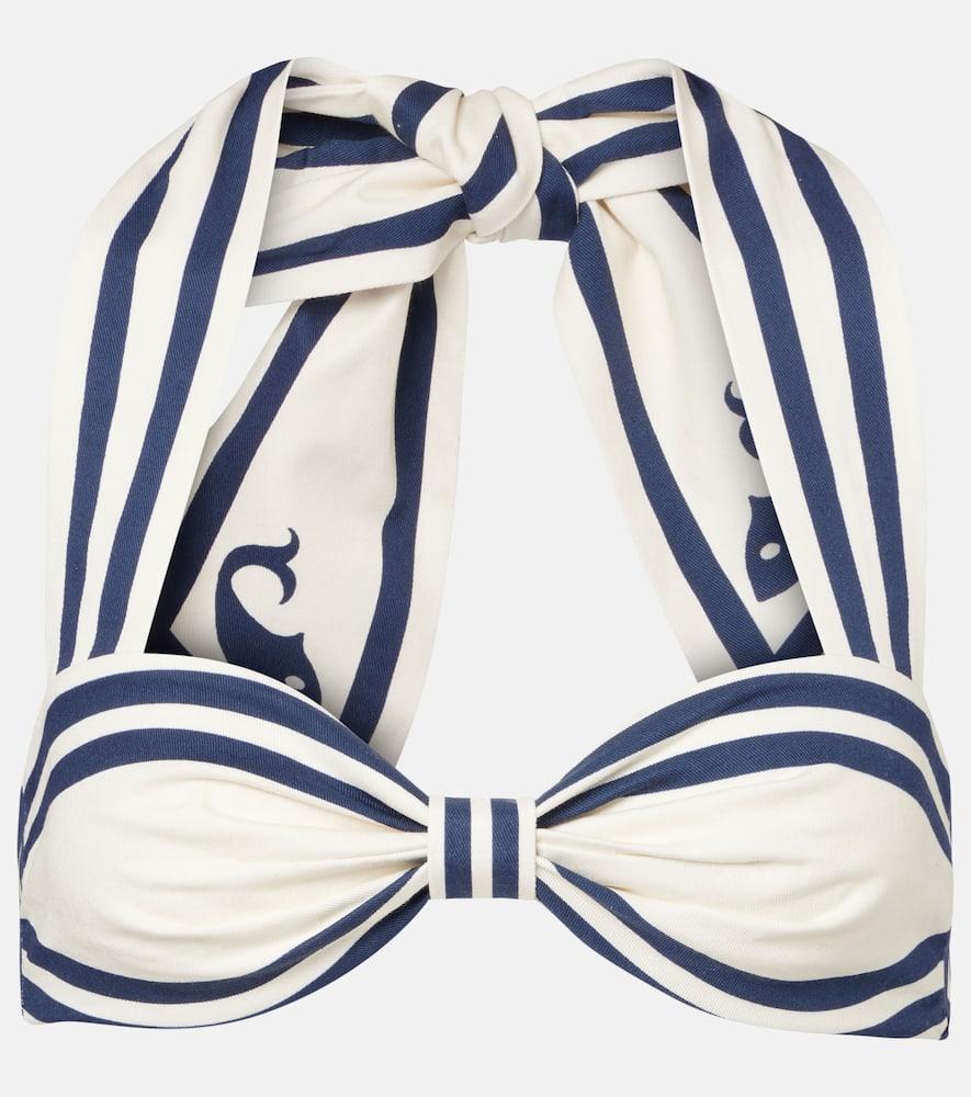 alémais marine striped cotton bra top