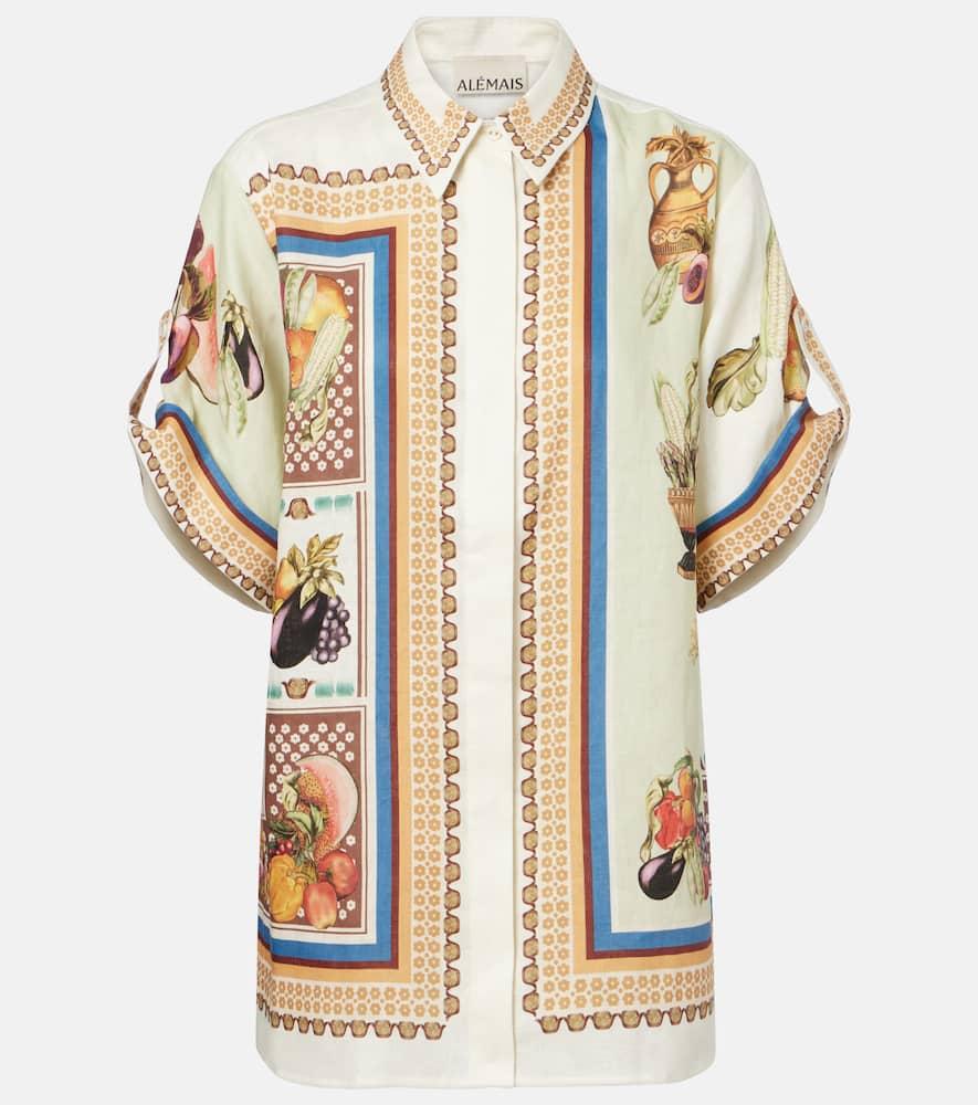 alémais mercado printed linen shirt
