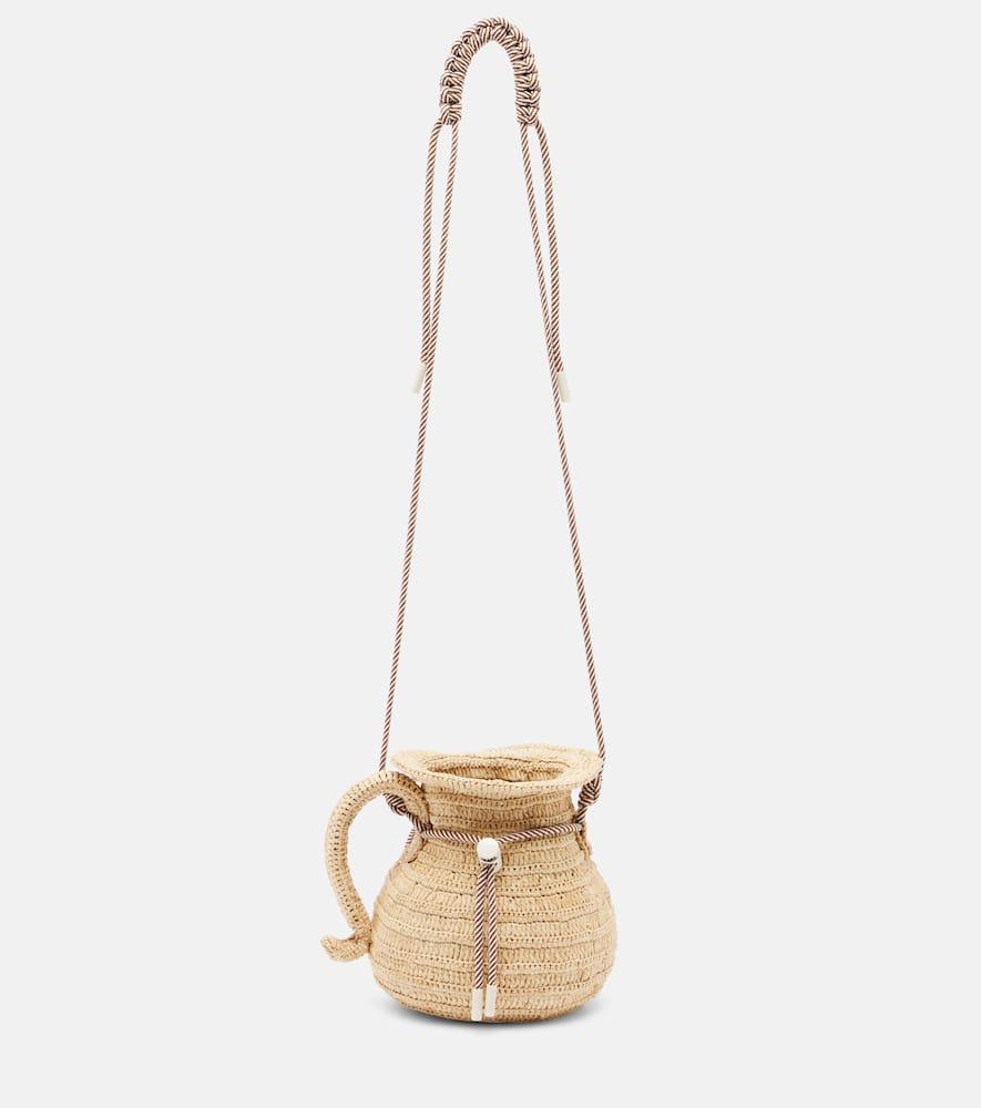 alémais michelle raffia crossbody bag