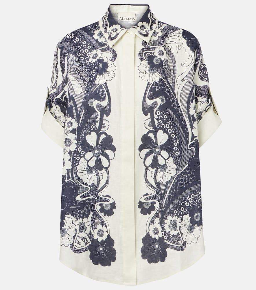 alémais mickey printed linen shirt