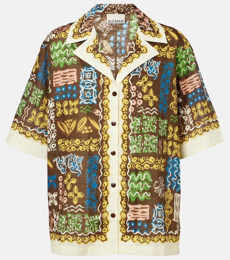 alémais minnie printed cotton bowling shirt