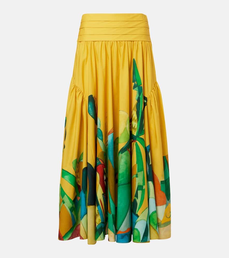alémais mokshini printed cotton poplin maxi skirt