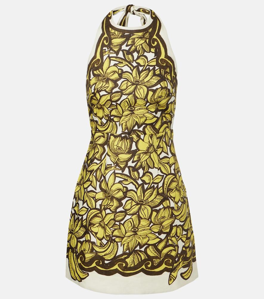 alémais mona floral hemp minidress