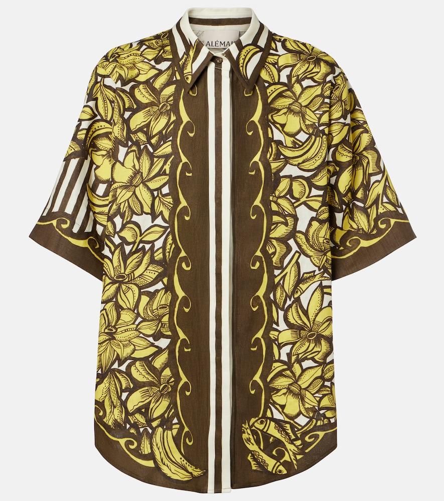 alémais mona floral hemp shirt