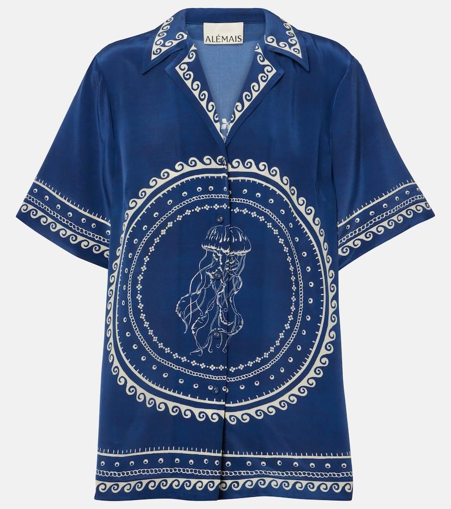 alémais oceane printed silk shirt
