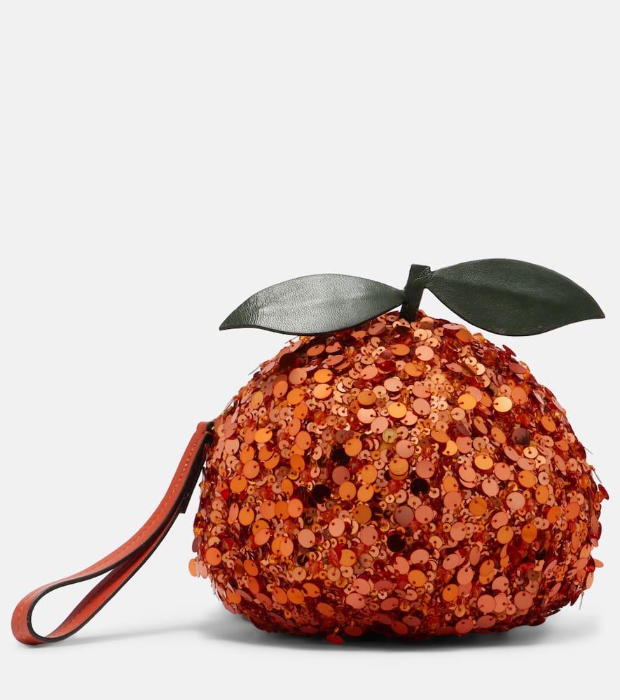 alémais orange mini sequined crossbody bag