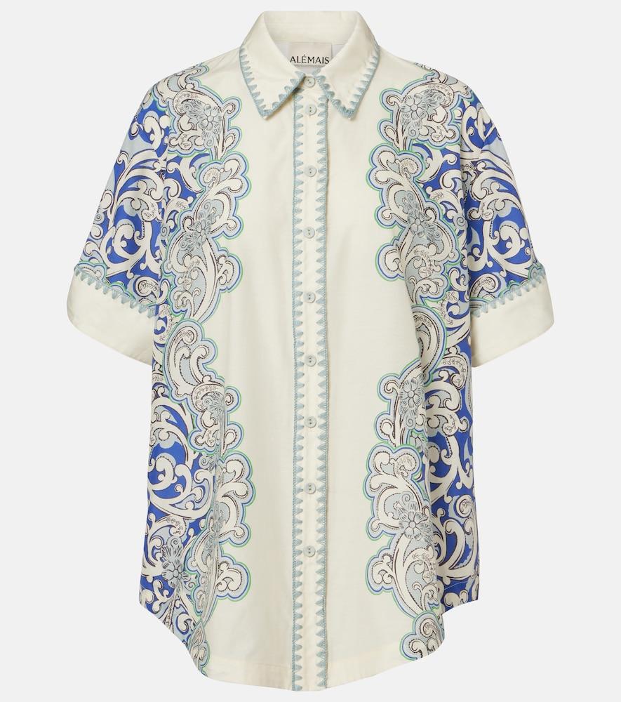 alémais printed cotton and silk shirt