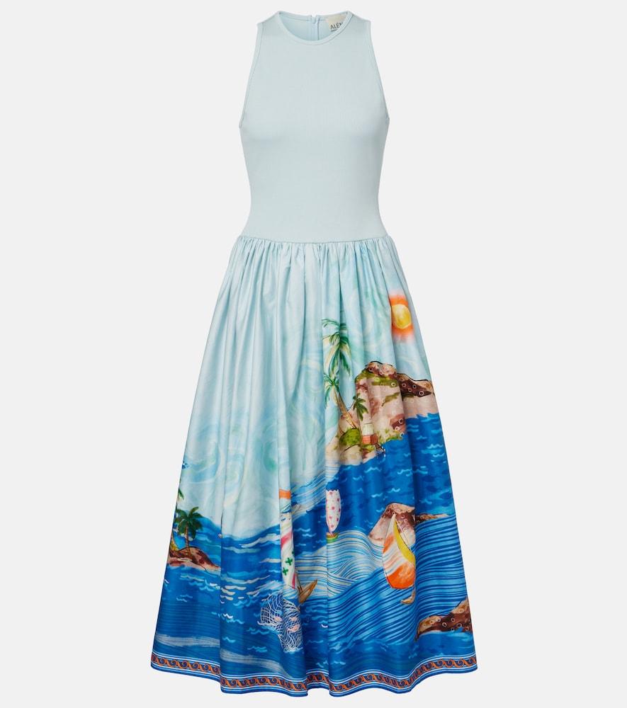 alémais printed cotton midi dress