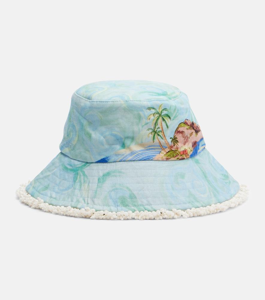 alémais printed linen bucket hat