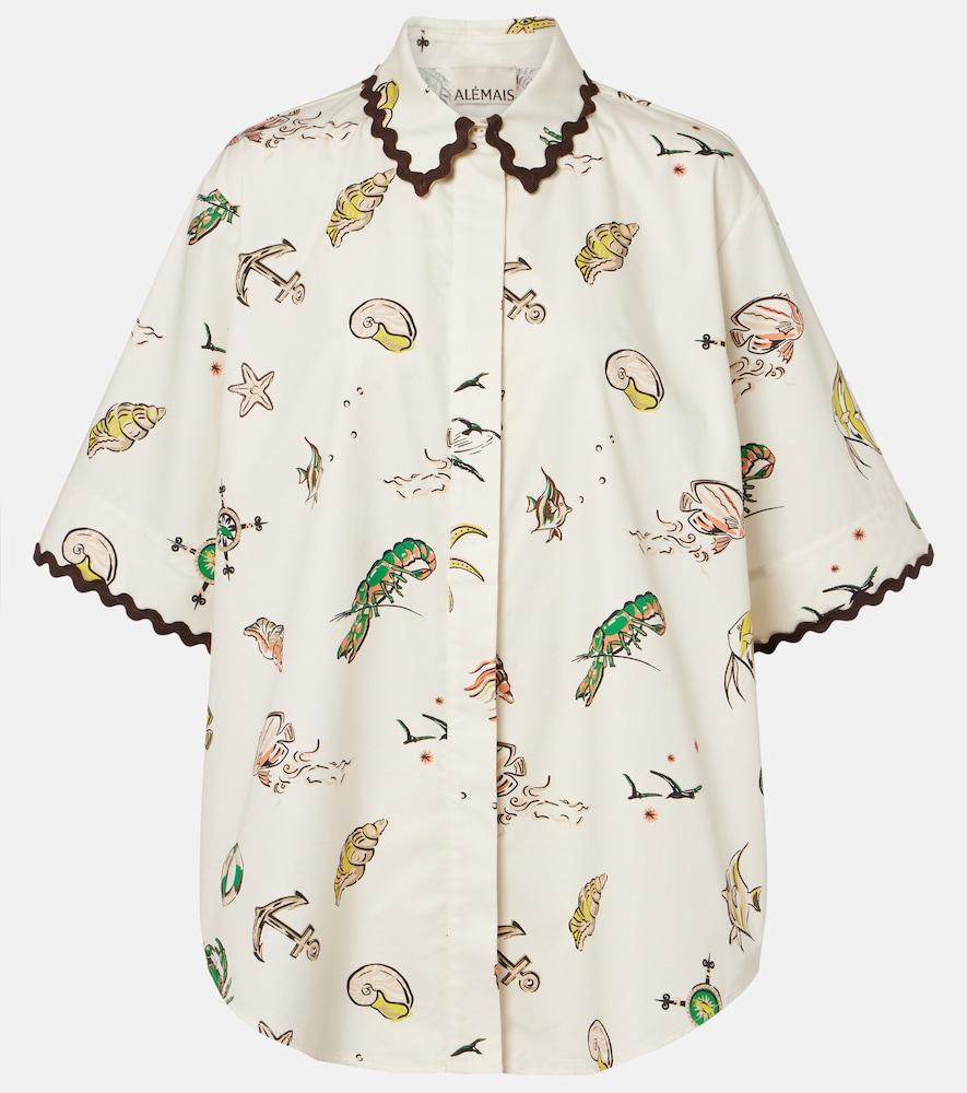 alémais printed oversized cotton shirt
