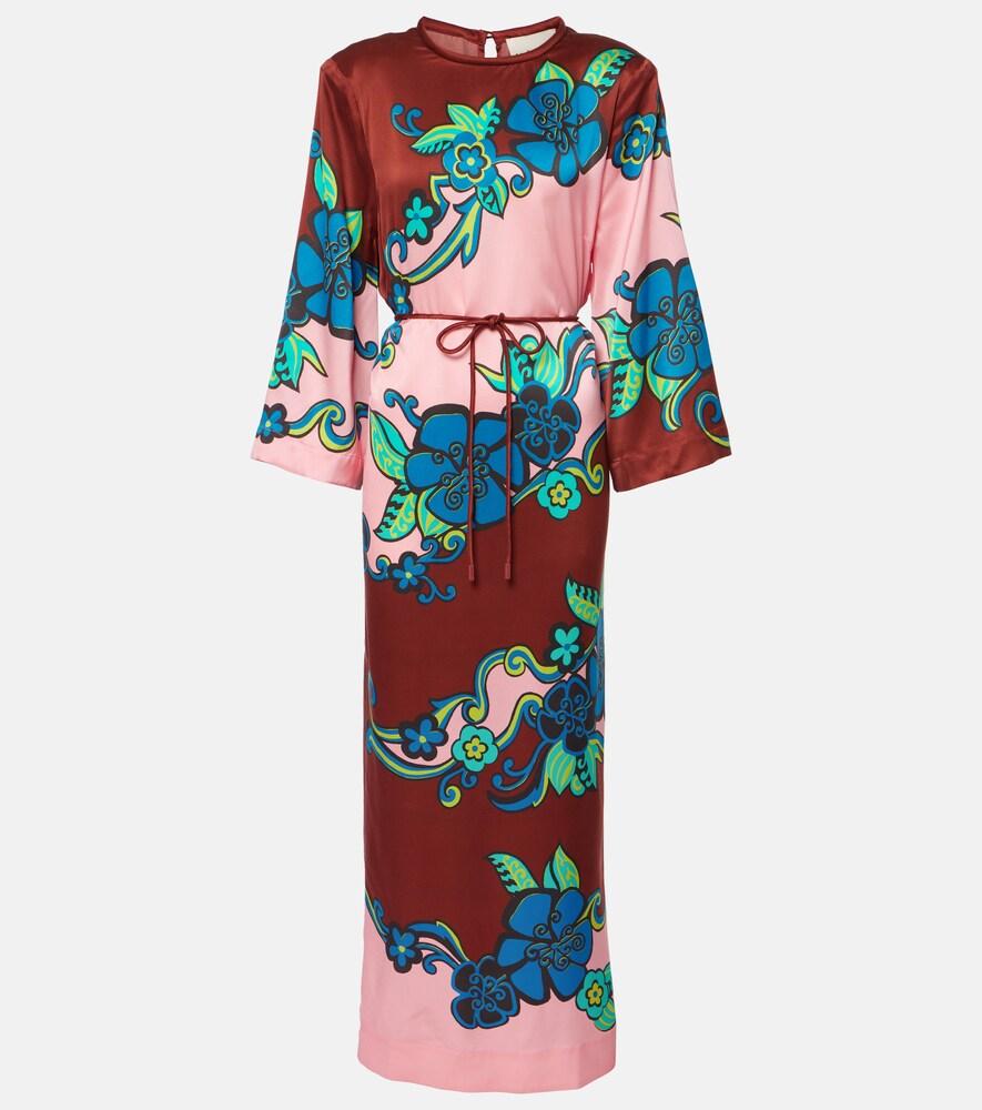 alémais printed silk satin maxi dress
