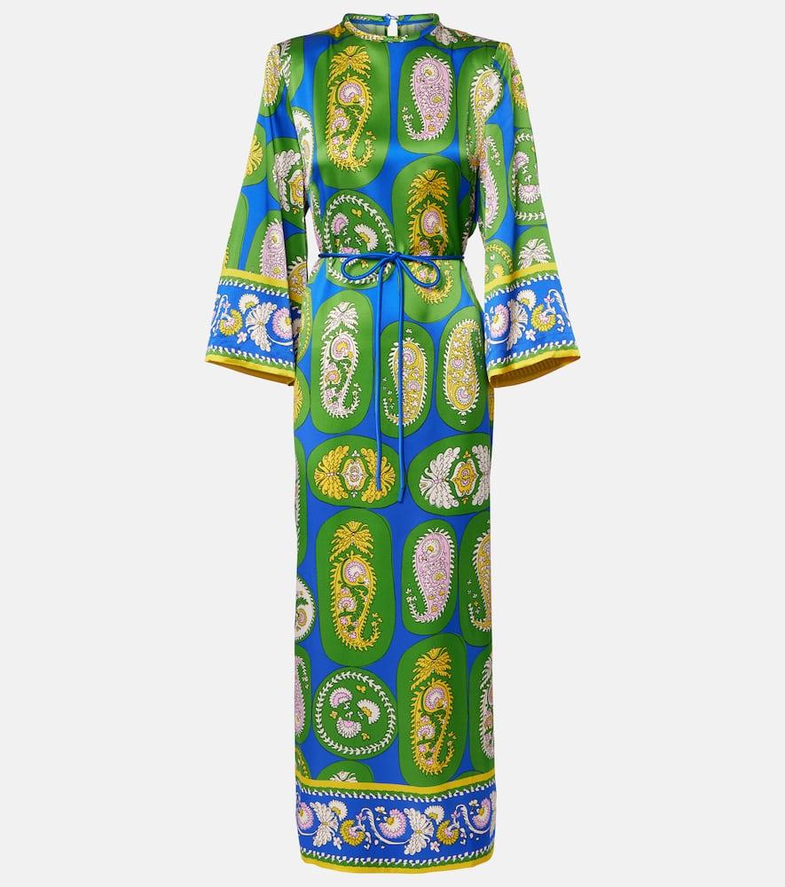 alémais printed silk satin maxi dress