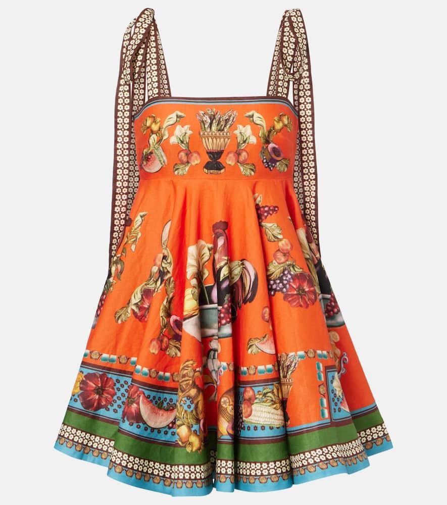 alémais rocco printed linen minidress