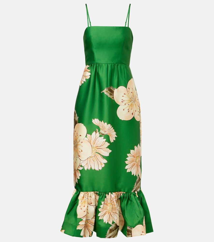 alémais sage floral midi dress