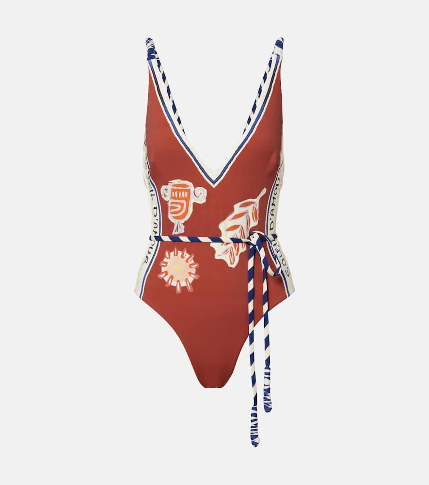 alémais soleil d'amour printed swimsuit