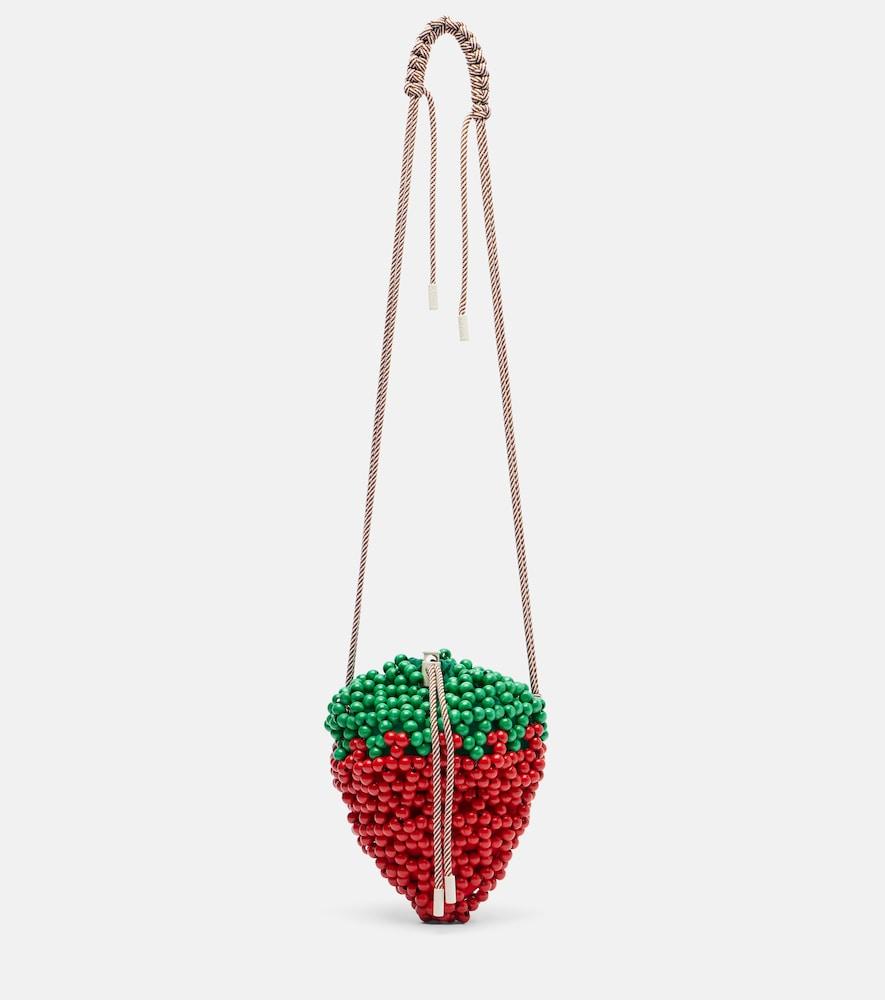 alémais strawberry mini beaded crossbody bag