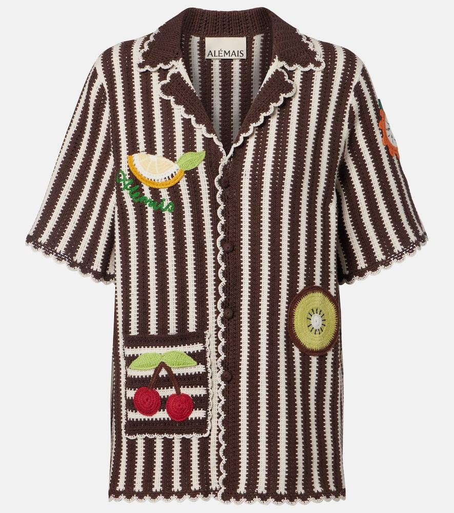 alémais sundae crochet cotton bowling shirt